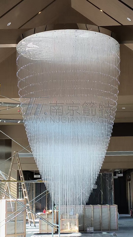 The latest project of Nanjing Giant: Brush tip fiber optic chandelier