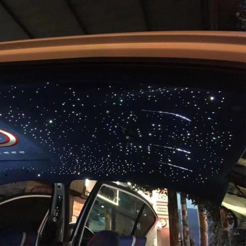 Car starry sky top with shooting stars